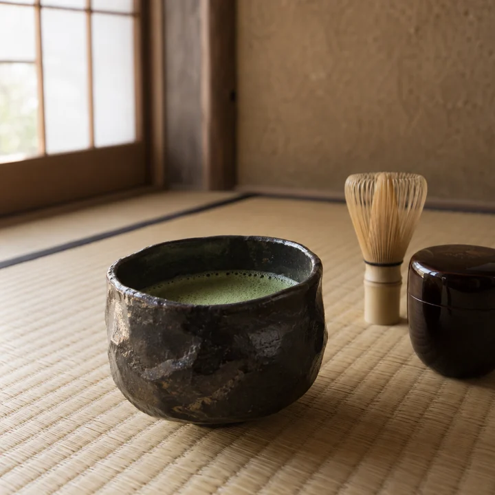 茶室で味わう一碗の抹茶と茶道具