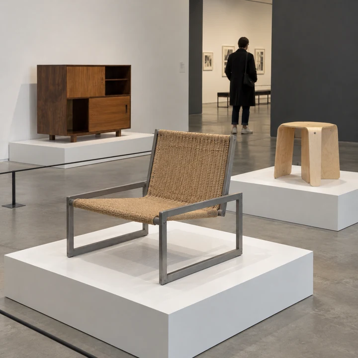 Un’esposizione di design dedicata alle forme e ai materiali dei mobili moderni