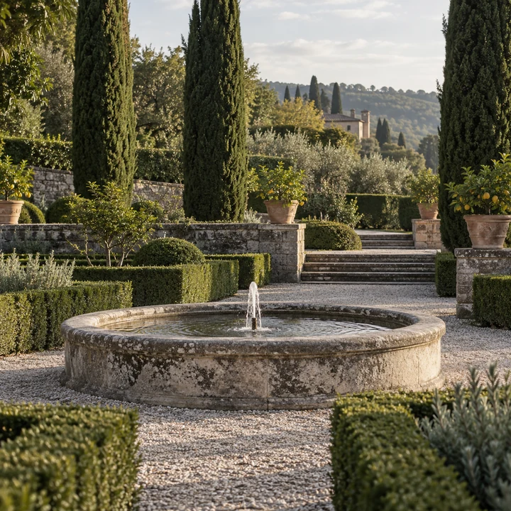 Un giardino storico con vegetazione e percorsi